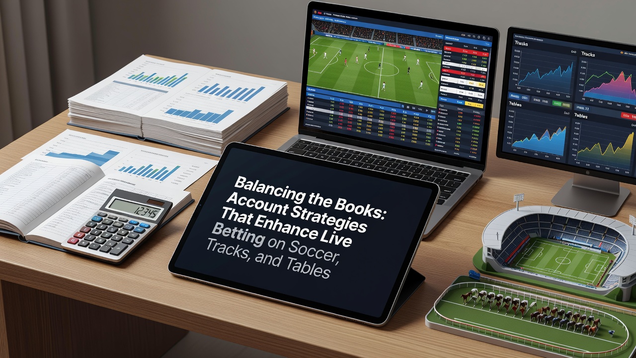 Bettors reviewing account balances across multiple platforms during live soccer matches