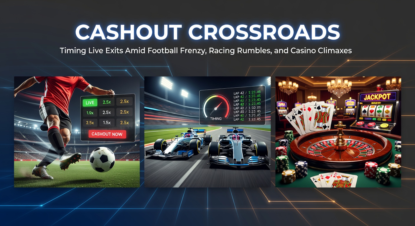 A tense moment in a packed stadium where bettors watch a football match unfold, fingers hovering over cashout buttons on their phones as the score teeters on the edge