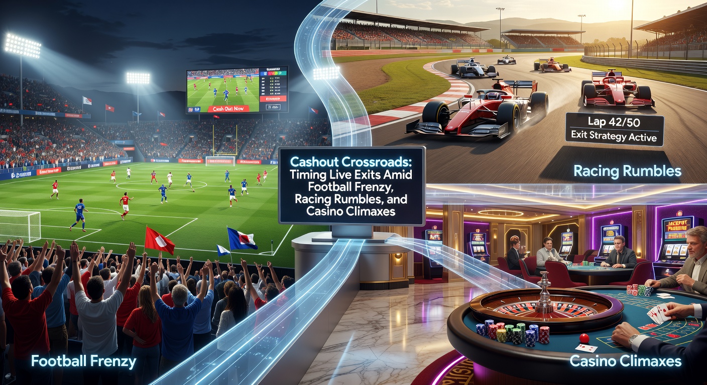 Horse racing action on a muddy track with jockeys urging mounts forward, overlaid digital elements showing live odds and a glowing cashout prompt amid the rumble