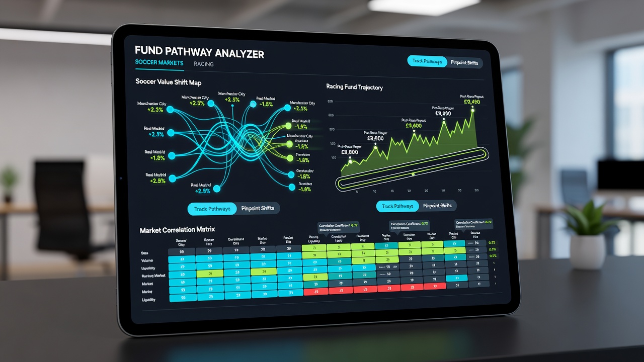 Detailed view of racing and casino fund flow analytics within a mobile betting application