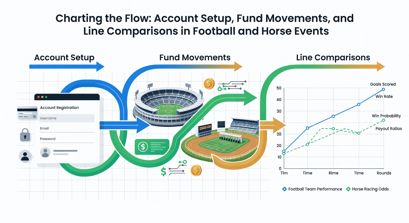 Fund movement flowchart illustrating deposits, withdrawals and balance tracking in sports betting accounts