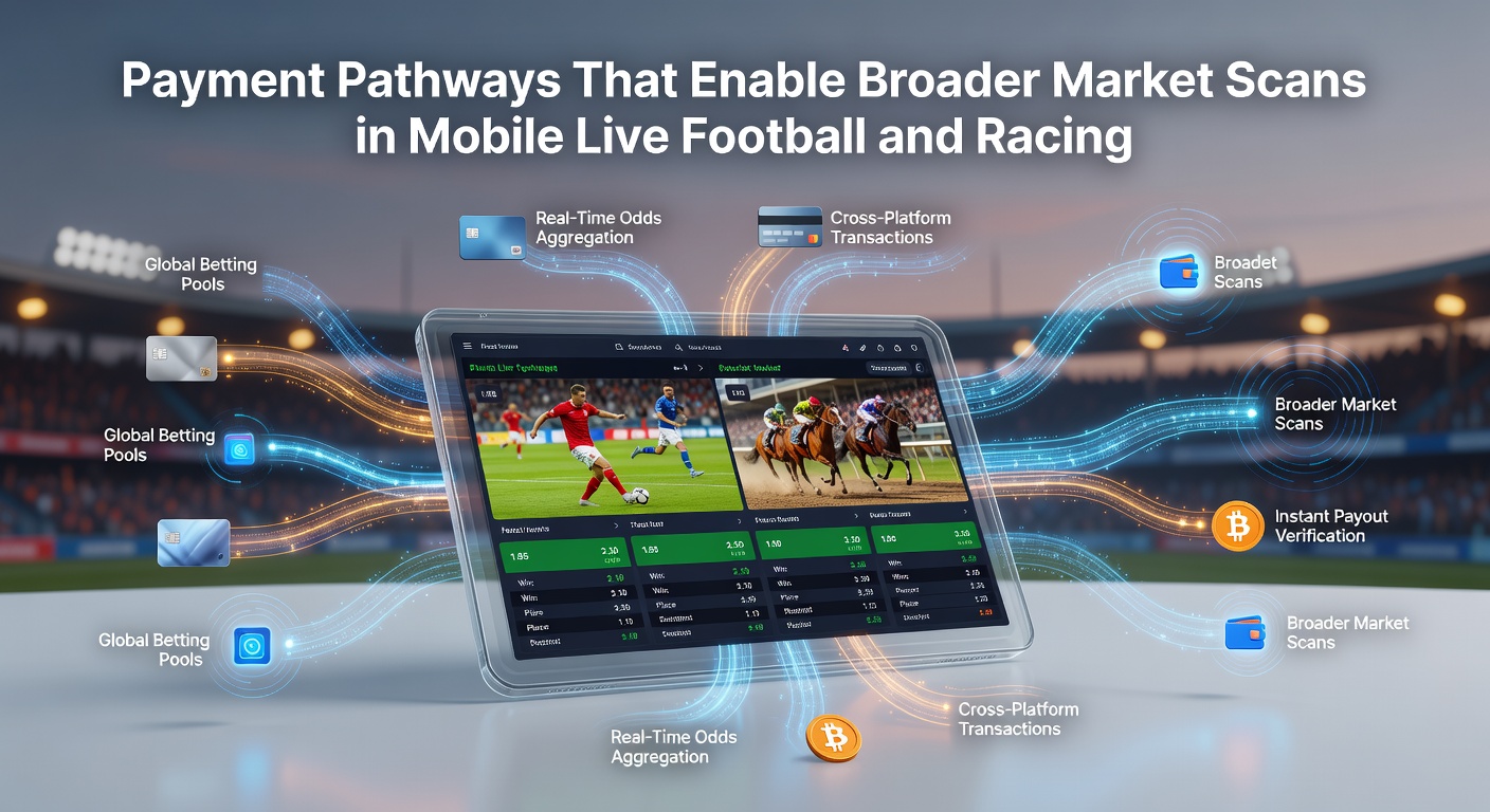 Racing track scene with mobile device displaying instant payment confirmation and live odds